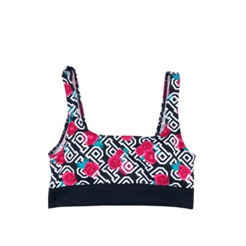 Victoria's‎ Secret PINK Roses Logo Print Ultimate Lightly Lined Sports Bra Small